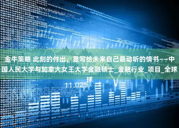 金牛策略 此刻的付出，是写给未来自己最动听的情书——中国人民大学与加拿大女王大学金融硕士_金融行业_项目_全球