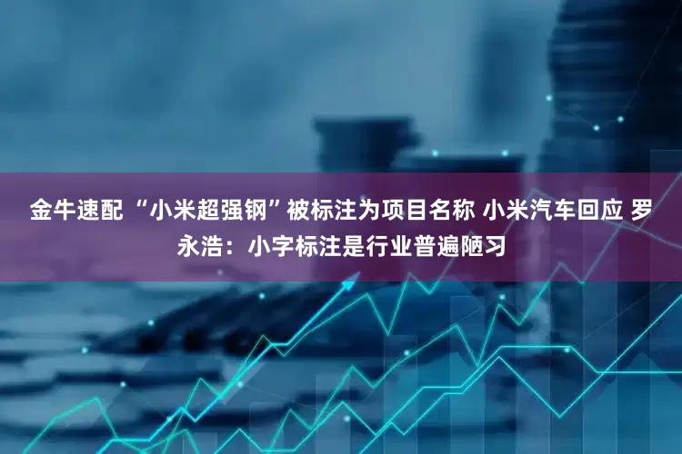 金牛速配 “小米超强钢”被标注为项目名称 小米汽车回应 罗永浩：小字标注是行业普遍陋习